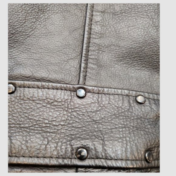 Zony Inc Black Leather Biker Moto Jacket Zip Out Lining - Picture 12 of 14